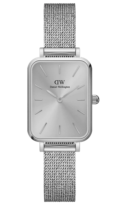 Daniel Wellington Quadro Unitone Silver Dial Silver Mesh Strap Watch For Women - DW00100486 Authentic Buy Shop Now