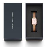 Daniel Wellington Quadro Pressed Melrose Pink Dial Pink Mesh Bracelet Watch For Women - DW00100510 Authentic Buy Shop Now