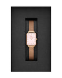 Daniel Wellington Quadro Pressed Melrose Pink Dial Pink Mesh Bracelet Watch For Women - DW00100510 Authentic Buy Shop Now