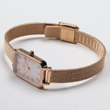 Daniel Wellington Quadro Pressed Melrose Pink Dial Pink Mesh Bracelet Watch For Women - DW00100510 Authentic Buy Shop Now