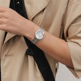 Daniel Wellington Iconic Link Unitone Silver Dial Silver Steel Strap Watch For Women - DW00100402 Authentic Buy Shop Now