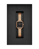 Daniel Wellington Quadro Studio Black Dial Rose Gold Mesh Strap Watch For Women - DW00100518 Authentic Buy Shop Now