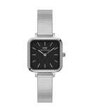 Daniel Wellington Quadro Studio Black Dial Silver Mesh Strap Watch For Women - DW00100522 Authentic Buy Shop Now