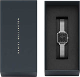 Daniel Wellington Quadro Studio Black Dial Silver Mesh Strap Watch For Women - DW00100522 Authentic Buy Shop Now