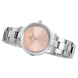 Daniel Wellington Iconic Link Pink Dial Silver Steel Strap Watch For Women - DW00100327 Authentic Buy Shop Now