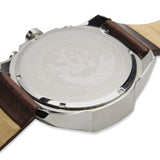 Diesel Mega Chief Chronograph Blue Dial Brown Leather Strap Watch For Men - DZ4281 Authentic Buy Shop Now