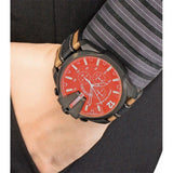 Diesel Mega Chief Quartz Black Dial Two Tone Leather Strap Watch For Men - DZ4305 Authentic Buy Shop Now