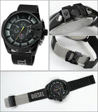 Diesel Mega Chief Chronograph Black Dial Black Mesh Bracelet Watch For Men - DZ4514 Authentic Buy Shop Now