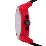 Diesel Mega Chief Chronograph Black Dial Red Rubber Strap Watch For Men - DZ4526 Authentic Buy Shop Now