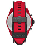 Diesel Mega Chief Chronograph Black Dial Red Rubber Strap Watch For Men - DZ4526 Authentic Buy Shop Now