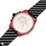 Diesel Mega Chief Chronograph Black Dial Red Rubber Strap Watch For Men - DZ4526 Authentic Buy Shop Now