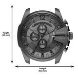 Diesel Mega Chief Chronograph Black Dial Black Mesh Strap Watch For Men - DZ4527 Authentic Buy Shop Now