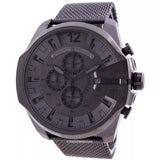 Diesel Mega Chief Chronograph Black Dial Black Mesh Strap Watch For Men - DZ4527 Authentic Buy Shop Now