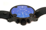 Diesel Little Daddy Blue Dial Black Leather Strap Watch For Men - DZ7257 Authentic Buy Shop Now
