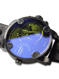 Diesel Little Daddy Blue Dial Black Leather Strap Watch For Men - DZ7257 Authentic Buy Shop Now