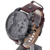 Diesel Little Daddy SBA Small Sized Grey Dial Brown Leather Strap Watch For Men - DZ7258 Authentic Buy Shop Now