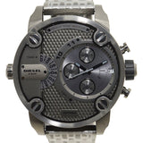 Diesel Little Daddy Dual Time Chronograph Grey Dial Stainless Steel Strap Watch For Men - DZ7263 Authentic Buy Shop Now
