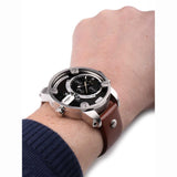 Diesel SBA Dual Time Black Dial Brown Leather Strap Watch For Men - DZ7264 Authentic Buy Shop Now