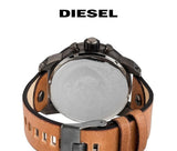 Diesel SBA Dual Time Chronograph White Dial Brown Leather Strap Watch For Men - DZ7269 Authentic Buy Shop Now