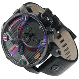 Diesel Badass Chronograph Anthracite Dial Black Leather Strap Watch For Men - DZ7270 Authentic Buy Shop Now