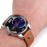 Diesel Mini Daddy Blue & Black Dial Brown Leather Strap Watch For Men - DZ7308 Authentic Buy Shop Now