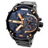 Diesel Big Daddy Chronograph Black Dial Black Steel Strap Watch For Men - DZ7312 Authentic Buy Shop Now