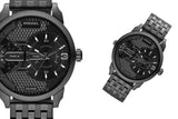 Diesel Mini Daddy Dual Time Black Dial Black Stainless Steel Strap Watch For Men - DZ7316 Authentic Buy Shop Now