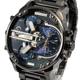 Diesel Big Daddy 2.0 Chronograph Blue Dial Grey Steel Strap Watch For Men - DZ7331 Authentic Buy Shop Now