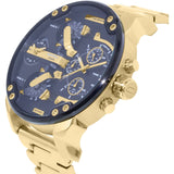 Diesel Mr Daddy 2.0 Chronograph Black Dial Gold Steel Strap Watch For Men - DZ7333 Authentic Buy Shop Now