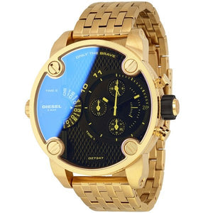 Diesel Mr Daddy Blue Dial Gold Steel Strap Watch For Men - DZ7347 Authentic Buy Shop Now