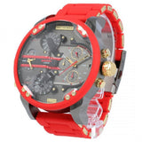 Diesel Mr Daddy 2.0 Chronograph Grey Dial Red Rubber Strap Watch For Men - DZ7430 Authentic Buy Shop Now