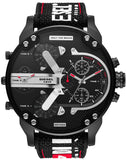 Diesel Mr. Daddy 2.0 Quartz Black Dial Black Nylon Strap Watch For Men - DZ7433 Authentic Buy Shop Now