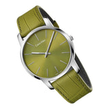 Calvin Klein City Green Dial Green Leather Strap Watch for Men - K2G211WL Authentic Buy Shop Now