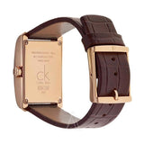 Calvin Klein Window White Dial Brown Leather Strap Watch for Women - K2M23620 Authentic Buy Shop Now