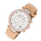 Michael Kors Parker Chronograph White Dial Tan Leather Strap Watch for Women - MK5633 Authentic Buy Shop Now