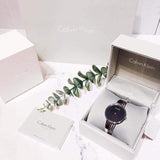 Calvin Klein Drift Black Dial Silver Steel Strap Watch for Women - K6S2N111 Authentic Buy Shop Now