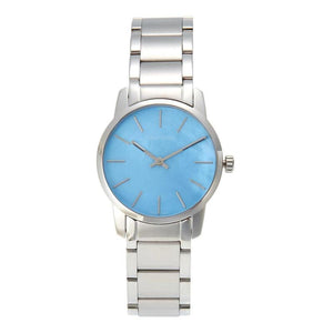 Calvin Klein City Mother of Pearl Blue Dial Silver Steel Strap Watch for Women - K2G2314X Authentic Buy Shop Now