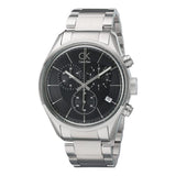 Calvin Klein Masculine Chronograph Black Dial Silver Steel Strap Watch for Men - K2H27104 Authentic Buy Shop Now
