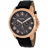 Fossil Grant Chronograph Grey Dial Black Leather Strap Watch for Men - FS5085 Authentic Buy Shop Now