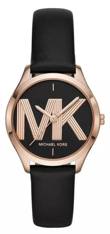Michael Kors Jaycie Quartz Black Dial Black Leather Strap Watch for Women - MK2860 Authentic Buy Shop Now