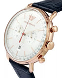 Emporio Armani Aviator Silver Dial Blue Leather Strap Watch For Men - AR11123 Authentic Buy Shop Now