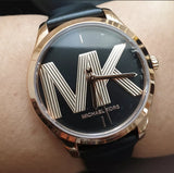 Michael Kors Jaycie Quartz Black Dial Black Leather Strap Watch for Women - MK2860 Authentic Buy Shop Now