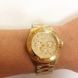 Guess BFF Multifunction Gold Dial Gold Steel Strap Watch for Men - W0231L2 Authentic Buy Shop Now