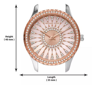 Michael Kors Layton Three Hand Pink Dial Two Tone Steel Strap Watch For Women - MK6894 Authentic Buy Shop Now