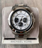 Michael Kors Runway Chronograph Silver Dial Silver Steel Strap Watch for Men - MK8060 Authentic Buy Shop Now