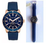 Michael Kors Cunningham Multifunction Blue Dial Blue Rubber Strap Watch For Men - MK7163 Authentic Buy Shop Now