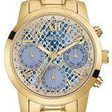 Guess Mini Sunrise Quartz Blue Dial Gold Steel Strap Watch For Women - W0448L6 Authentic Buy Shop Now