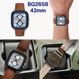 Fossil Inscription Multifunction Silver Dial Brown Leather Strap Watch for Men - BQ2658 Authentic Buy Shop Now