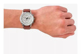 Fossil Retro Pilot Chronograph Silver Dial Brown Leather Strap Watch for Men - FS5809 Authentic Buy Shop Now