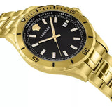 Versace Hellenyium Quartz Black Dial Gold Steel Strap Watch For Men - VE3A00820 Authentic Buy Shop Now